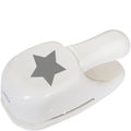 L'Artoz Papier AG Stanzer M Stern est un emporte-pièce blanc pour Basteln, avec une étoile grise sur le dessus - idéal pour découper des formes d'étoiles dans du papier afin de décorer les Karten de manière créative.