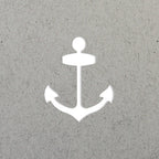 Le Stanzer S Anker d'Artoz Papier AG présente une icône d'ancre blanche sur un fond gris texturé - parfait pour les projets Karten ou Basteln et un motif idéal pour les créations Stanzer.