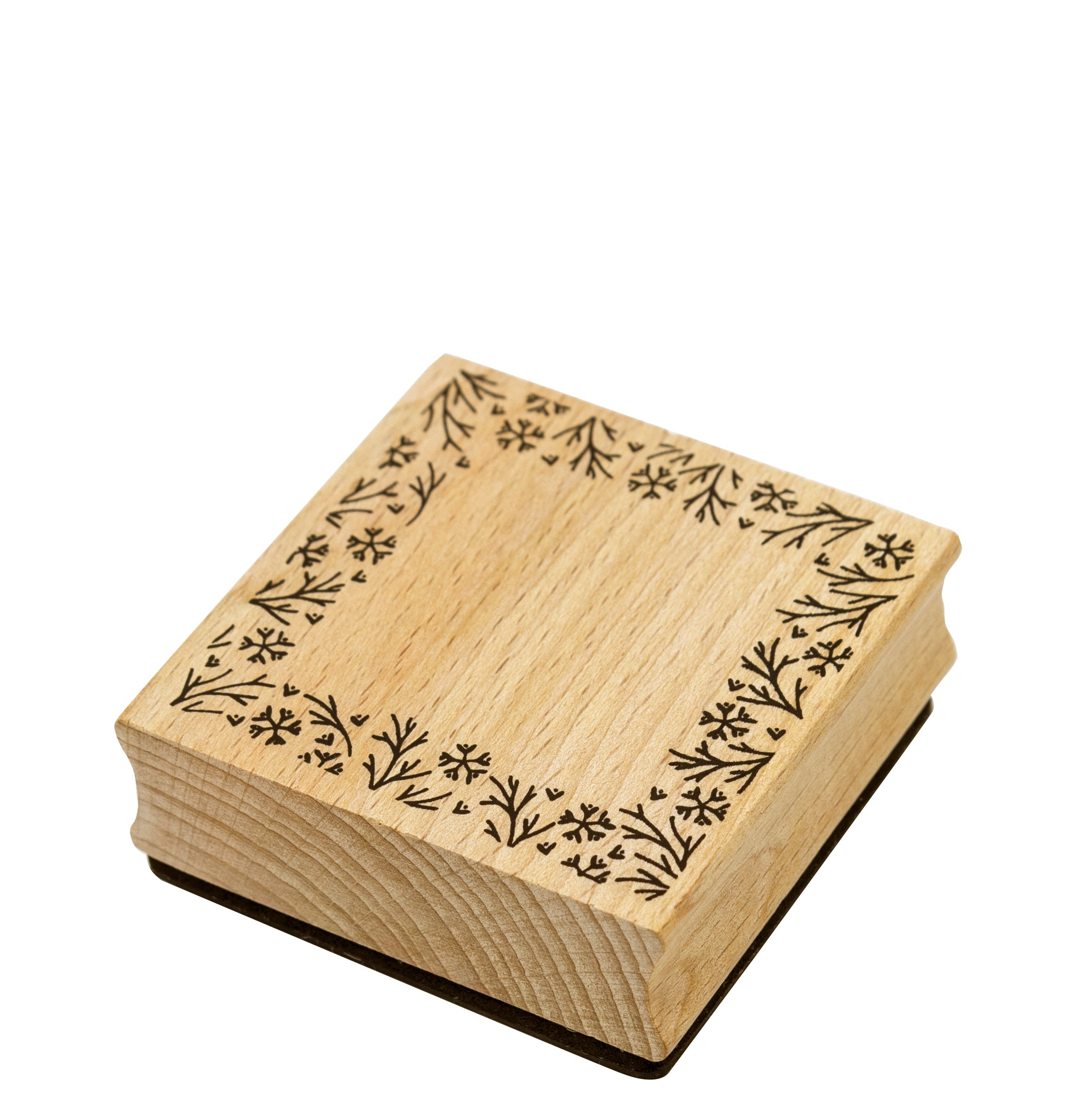 Le Stempel Bordüre Eckig d'Artoz Papier AG est un tampon carré avec une bordure florale et un centre vierge, fabriqué en bois clair avec des bords biseautés - parfait pour Bastelarbeiten ou pour créer des Einladungskarten uniques.