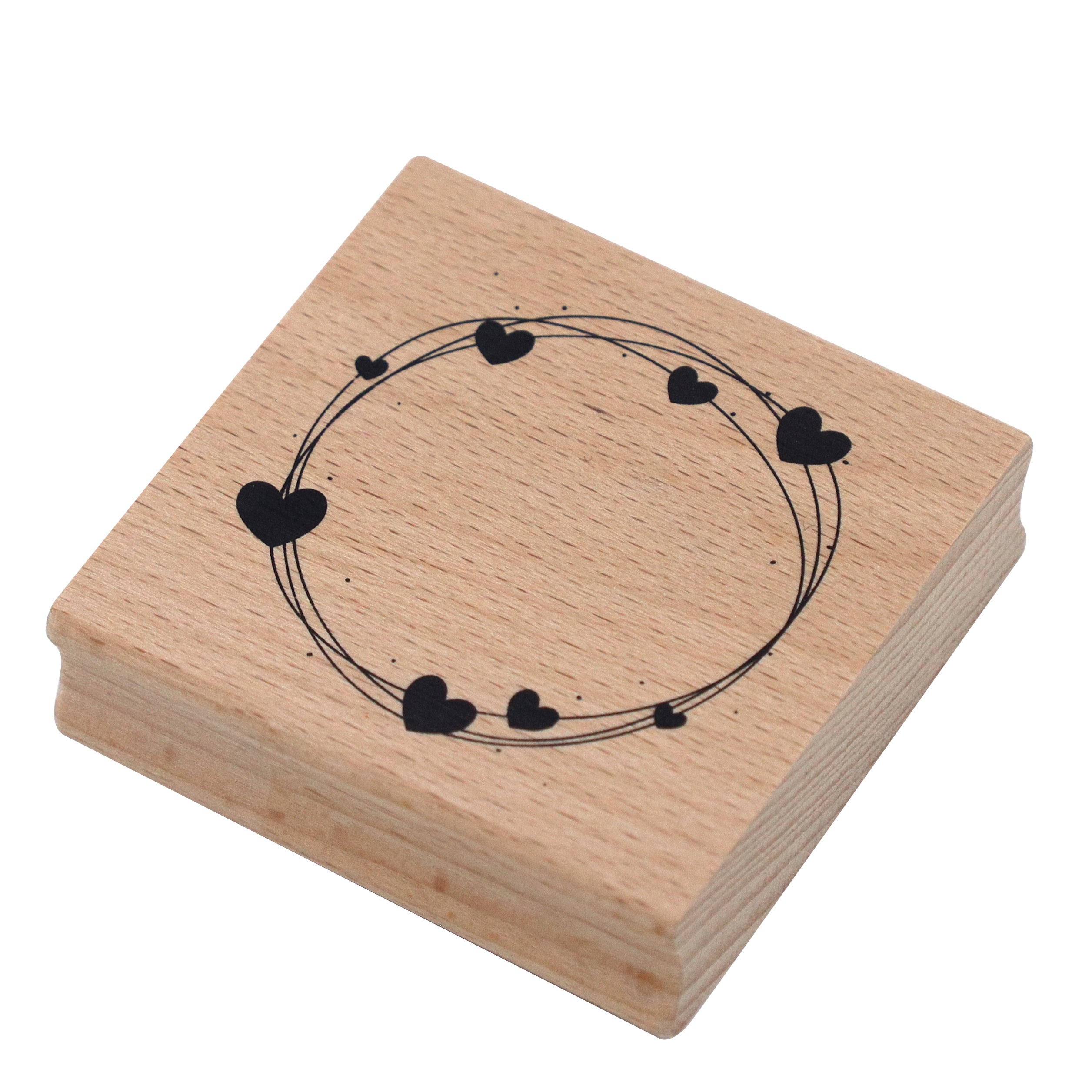 Le Stempel Kreis mit Herz d'Artoz Papier AG présente un motif circulaire de cœurs noirs reliés par de fines lignes - idéal comme Motivstempel Herz pour Bastelarbeiten.