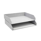 Le Artoz Papier AG Ablagefach doppelt est un organisateur de bureau à deux niveaux en tissu gris en Leinenoptik, idéal pour le tri des documents et parfait pour toute configuration de Home-Office.
