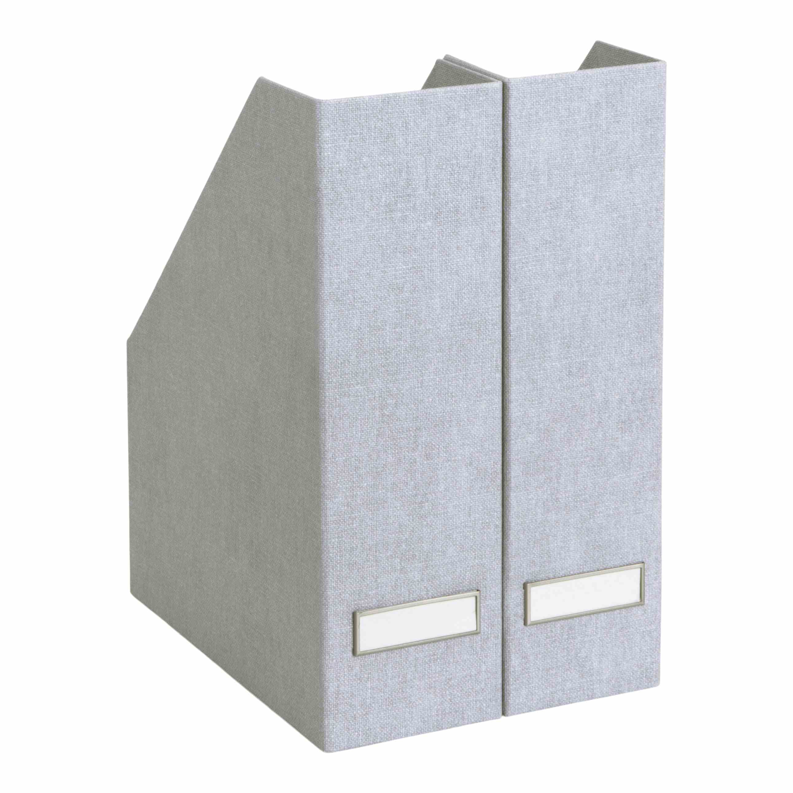 Les 2er Stehsammler d'Artoz Papier AG en toile de lin grise avec des motifs d'écriture bleus constituent une mise à jour agréable pour l'aménagement de la maison et du bureau.