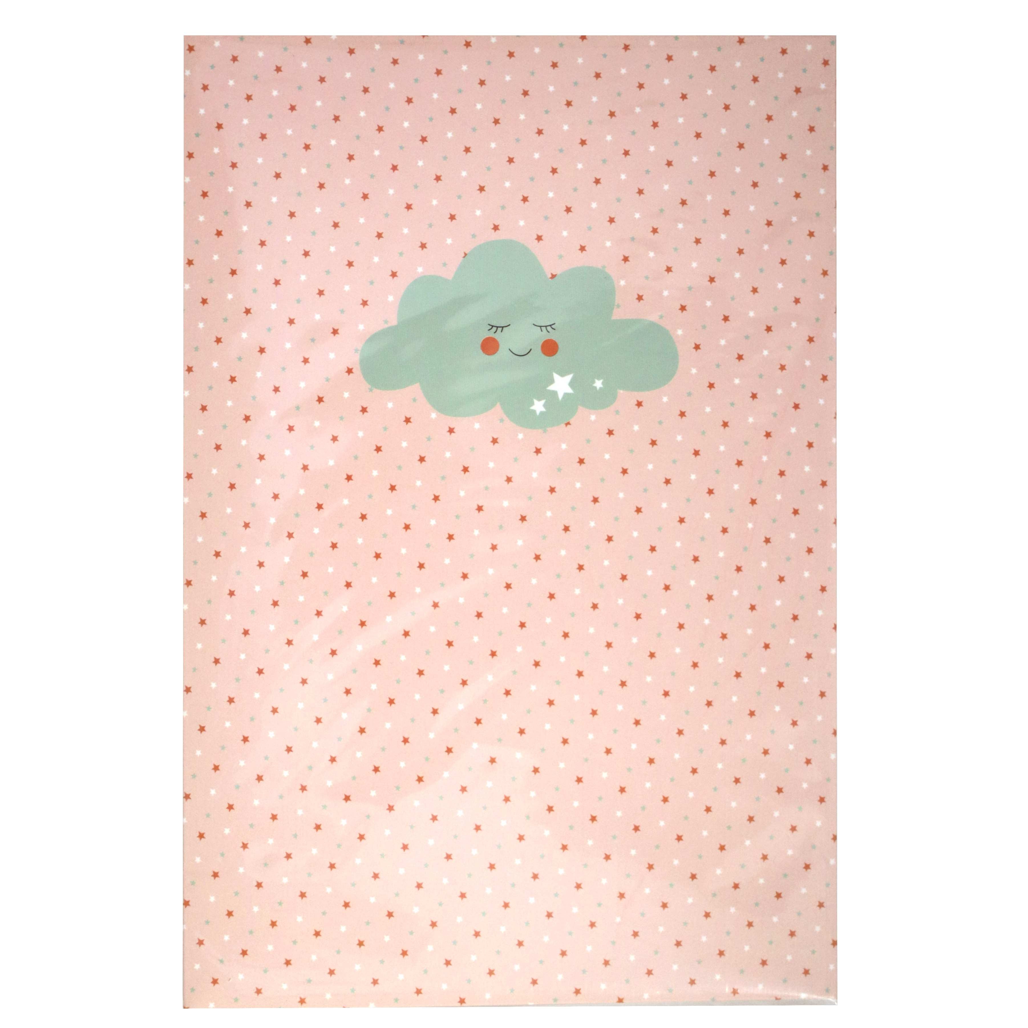 Le kit d'écriture pour enfants « Wolke » d'Artoz Papier AG se présente sur un fond rose à pois rouges, orné d'un nuage vert souriant : il est idéal pour l'écriture créative ou comme papier à lettres pour enfants.