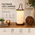 Die faltbare LED-Laterne „Timber“ aus Holz der Artoz Papier AG bietet dimmbares, warmes Licht, Touch-Steuerung, ein platzsparendes Faltdesign und USB-C-Aufladung – praktisch und stilvoll wiederaufladbar.