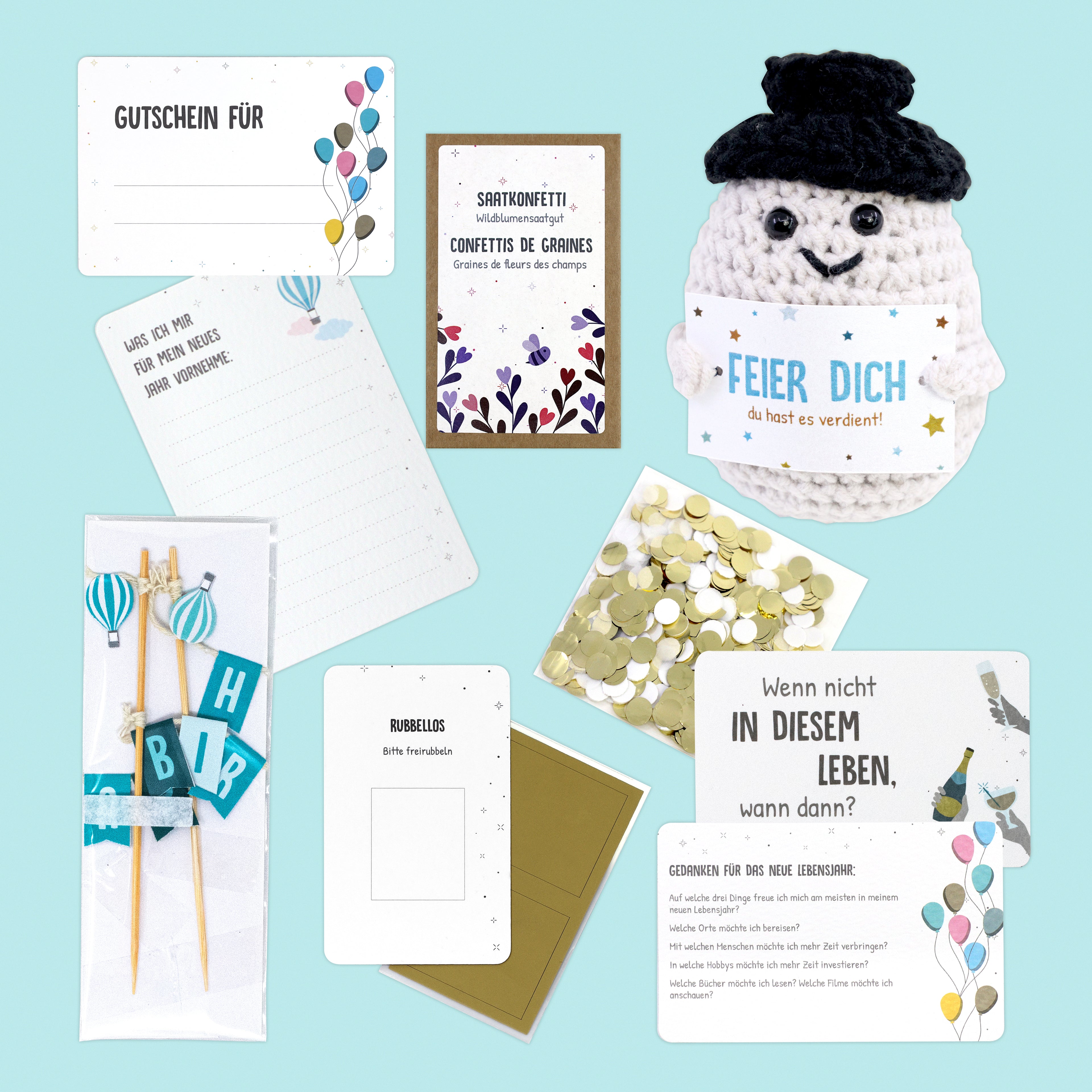 Nachfüllset Tischbombe "Happy Birthday"