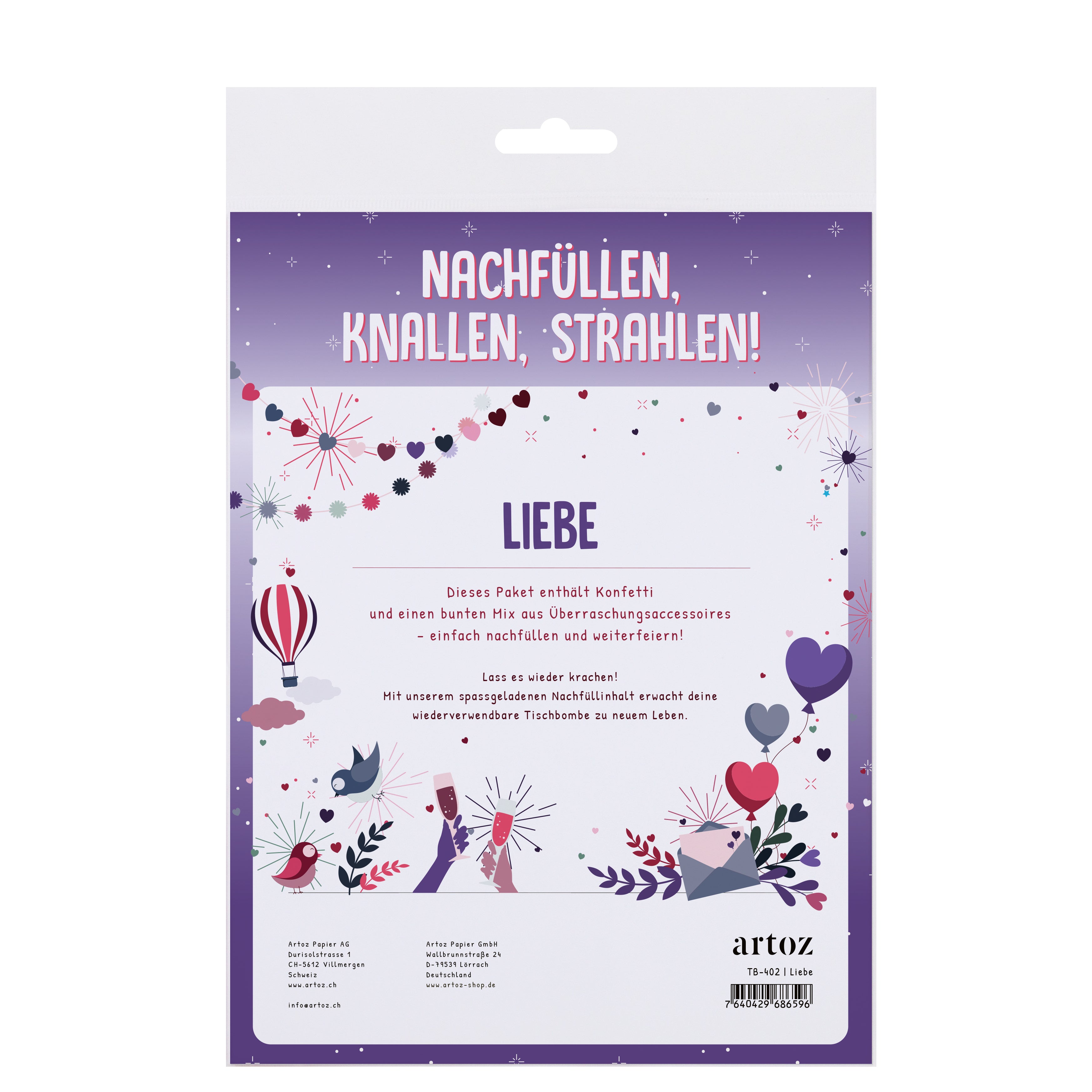 Nachfüllset Tischbombe "Liebe"