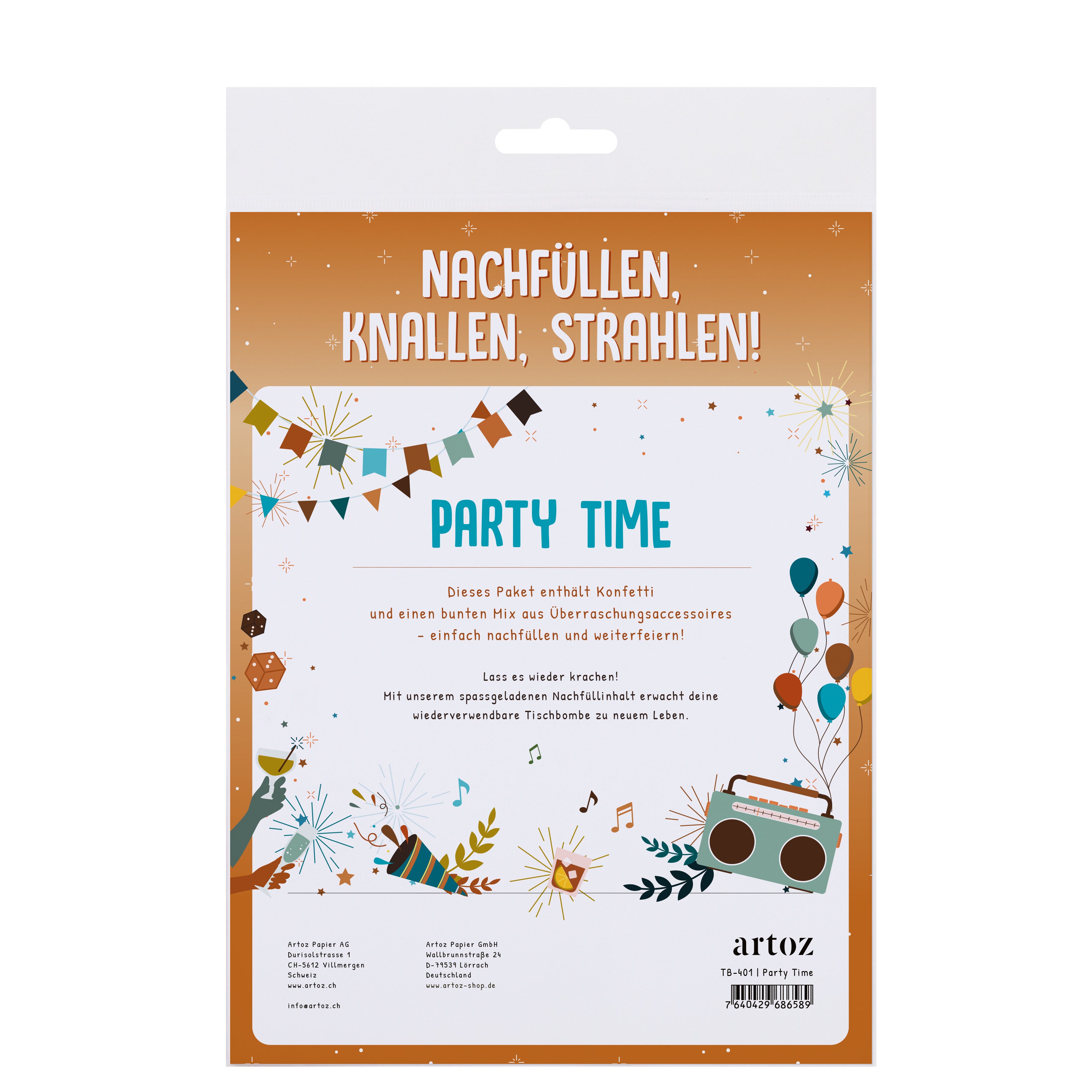 Nachfüllset Tischbombe "Party Time"