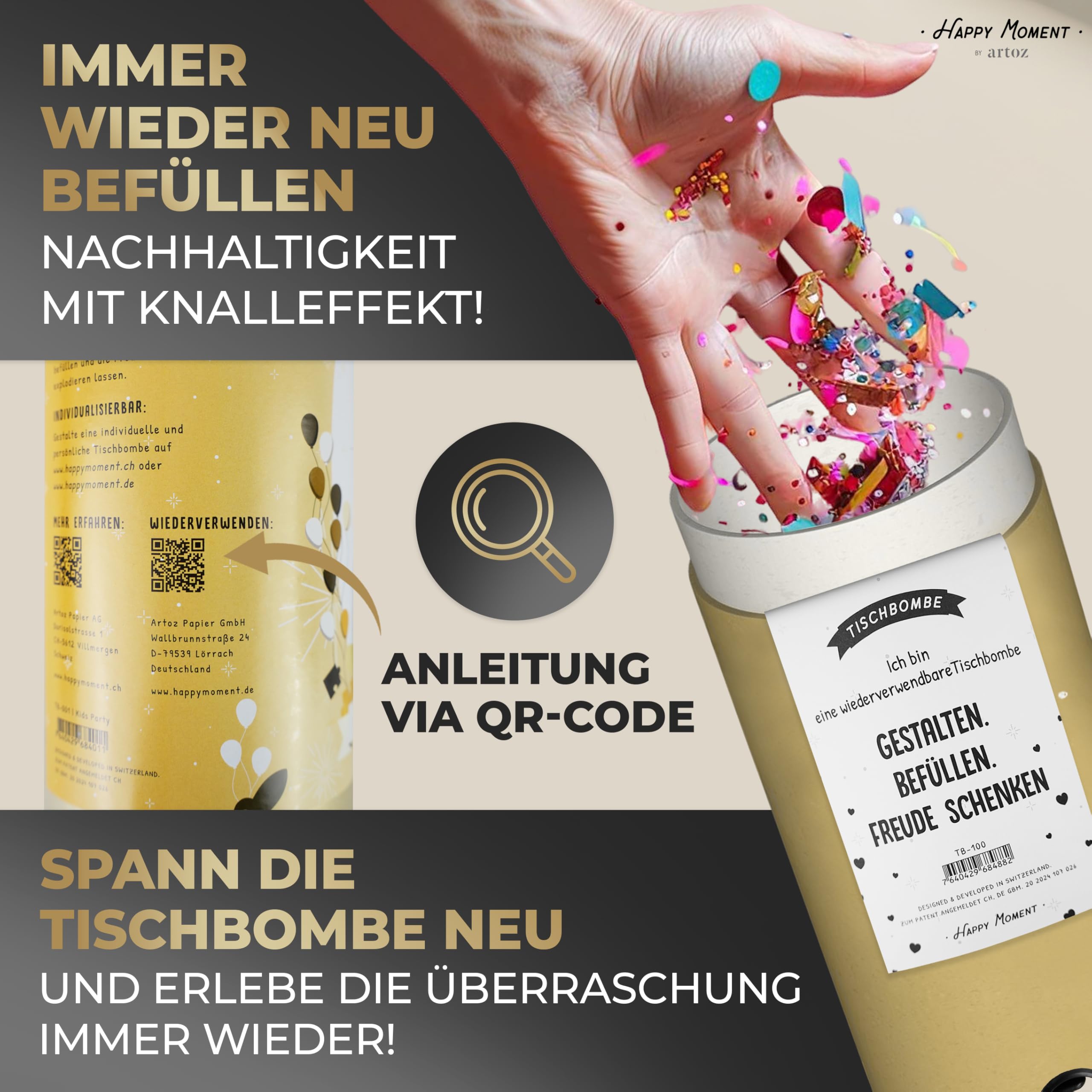 Tischbombe - gestalte sie mit dem Design-Konfigurator