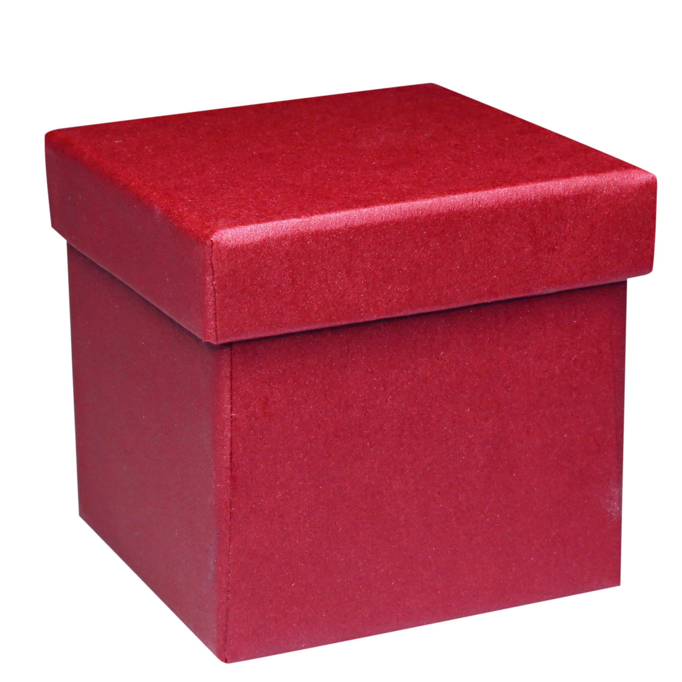 Une élégante boîte-cadeau carrée « Pure » taille L de la marque Artoz Papier AG, d'un rouge éclatant et dotée d'un couvercle assorti, est présentée sur un fond blanc : elle constitue un emballage-cadeau raffiné, idéal pour toutes les occasions spéciales.