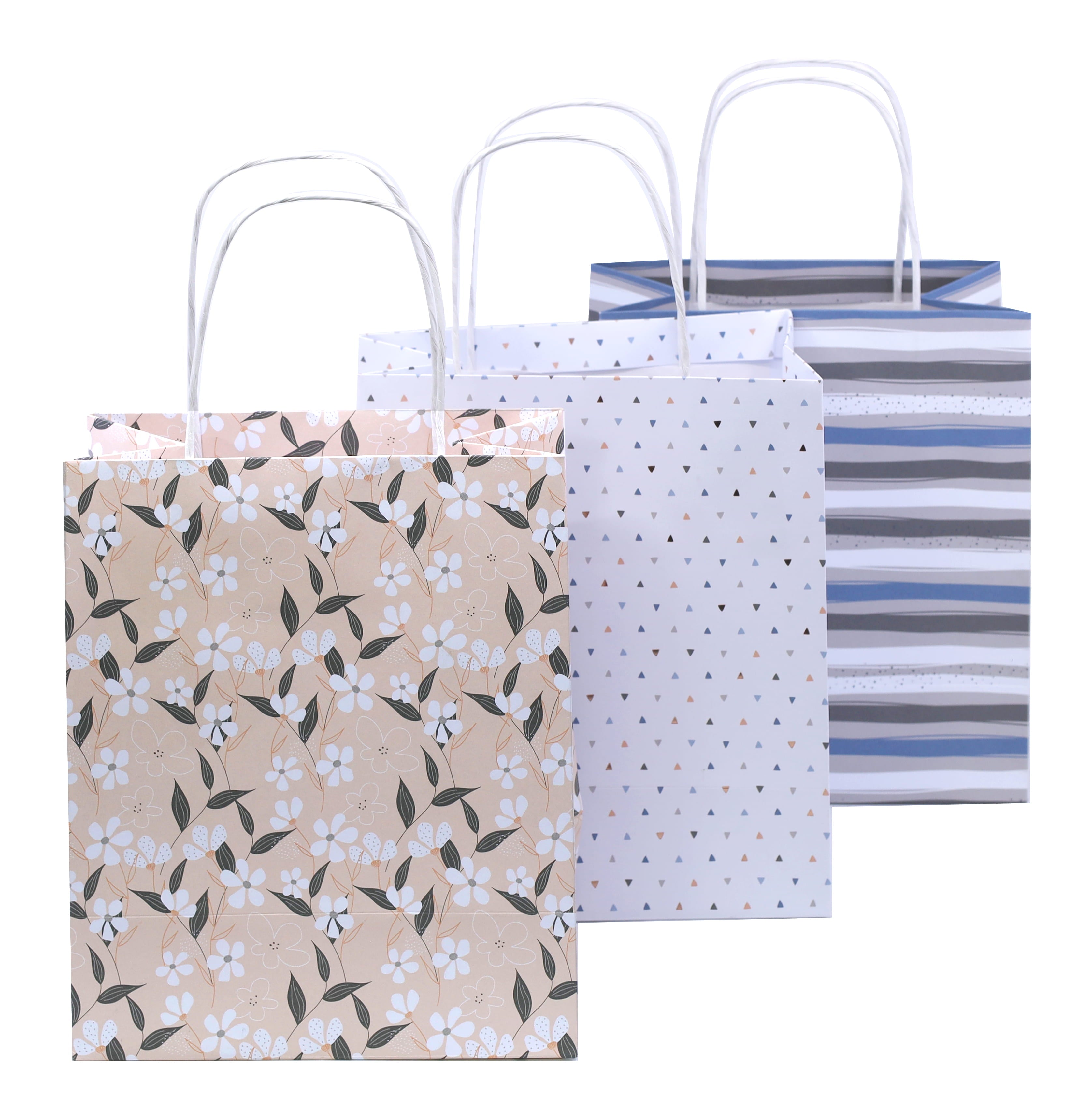 Geschenktaschen-Set mit Pflanzenmuster (333)