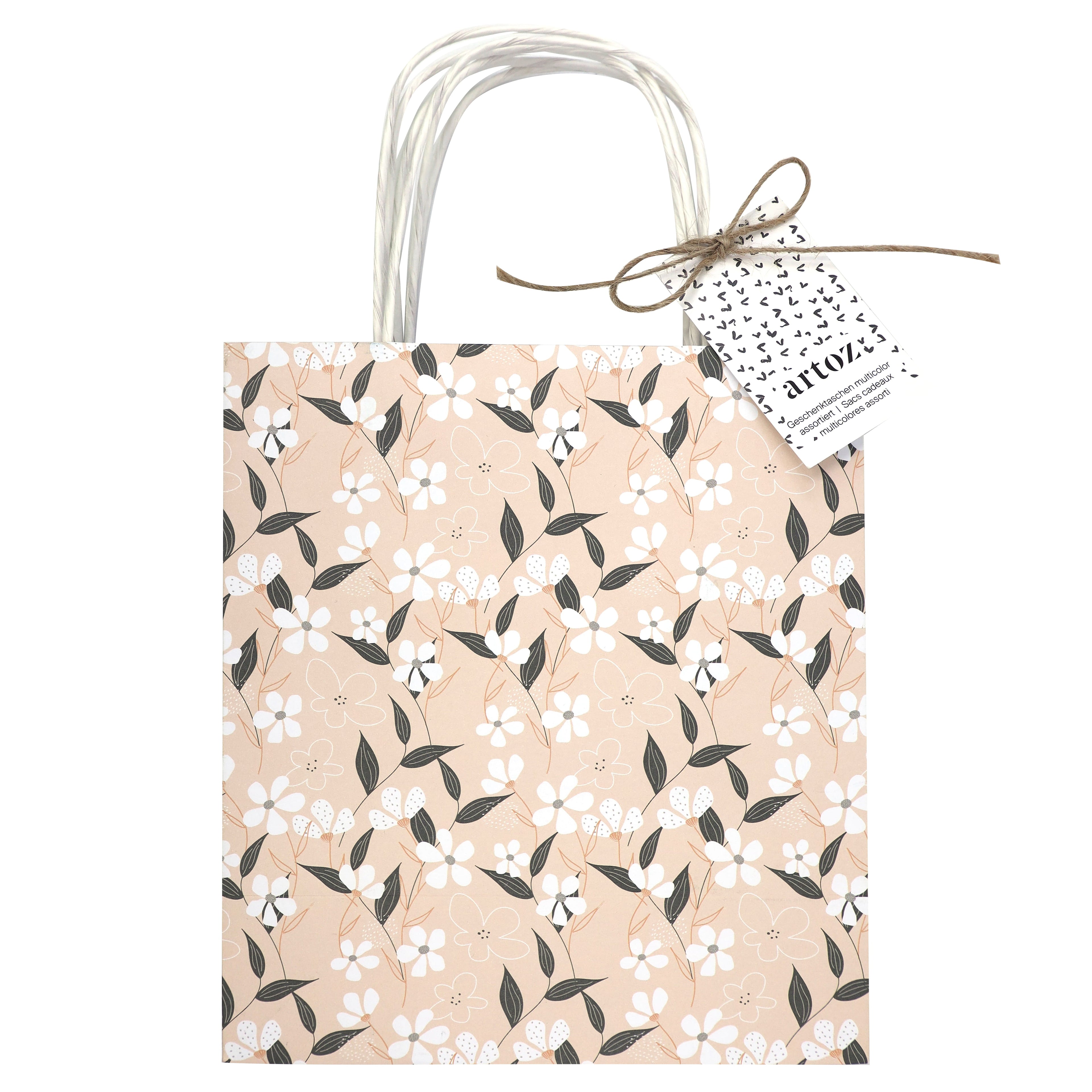 Geschenktaschen-Set mit Pflanzenmuster (333)