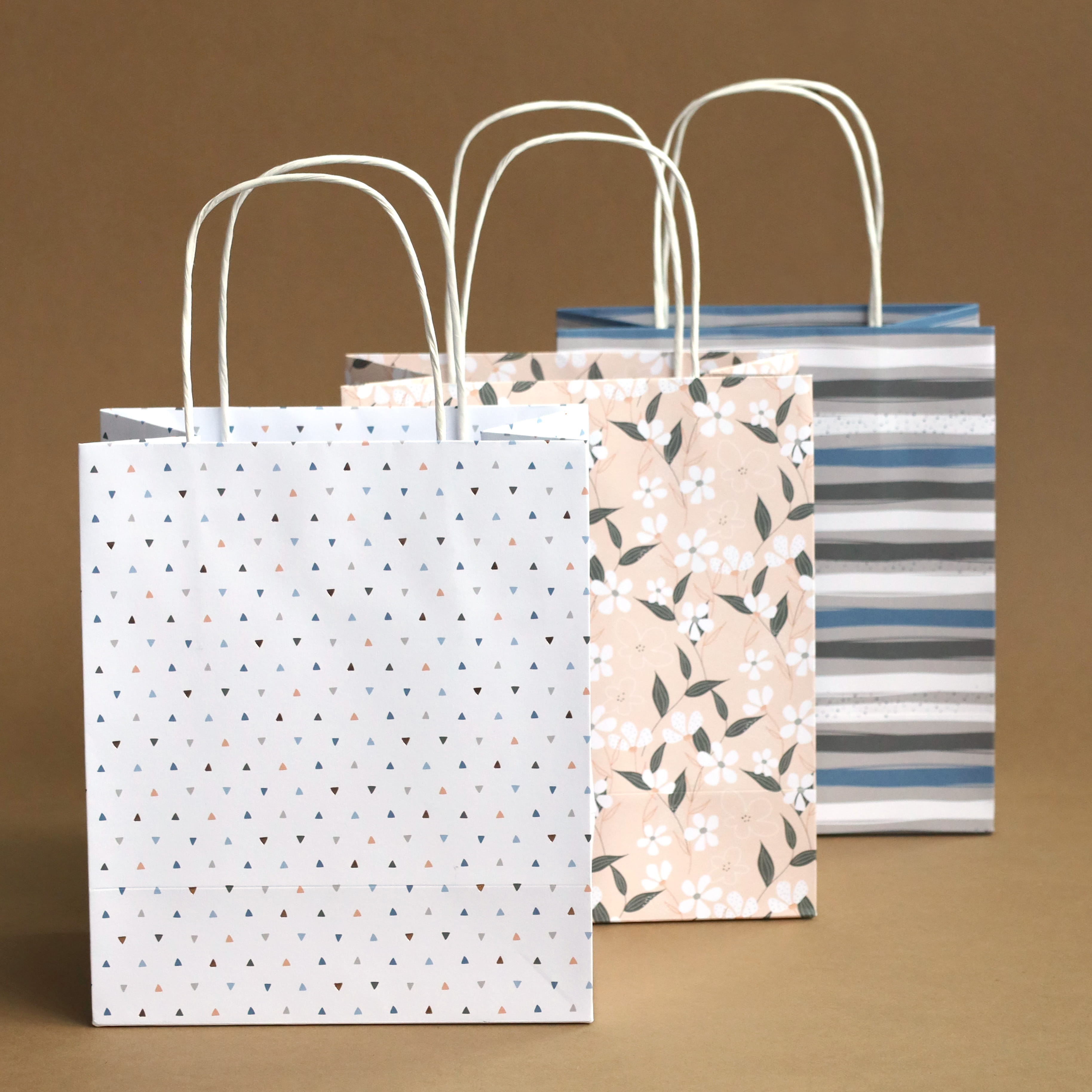 Geschenktaschen-Set mit Pflanzenmuster (333)