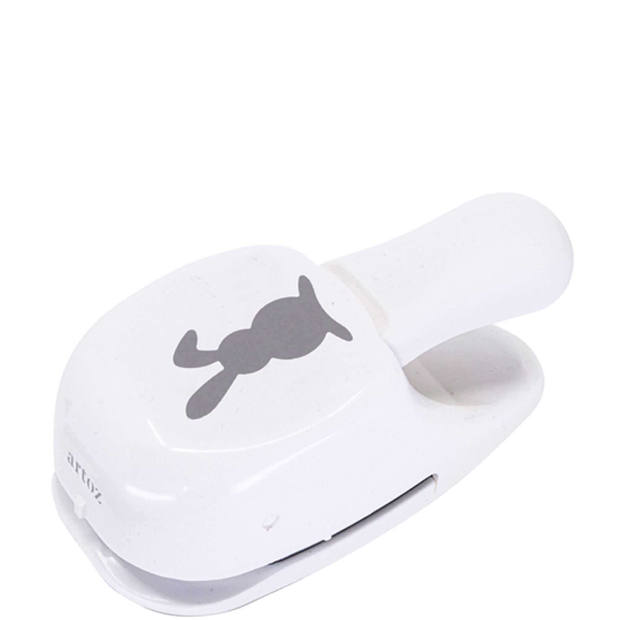 L'Artoz Papier AG Stanzer M Osterhase est une perforatrice de papier blanc avec une poignée et un design de lapin de Pâques - idéal pour les projets Bastelpapier Osterdeko ou Karten basteln Ostern.
