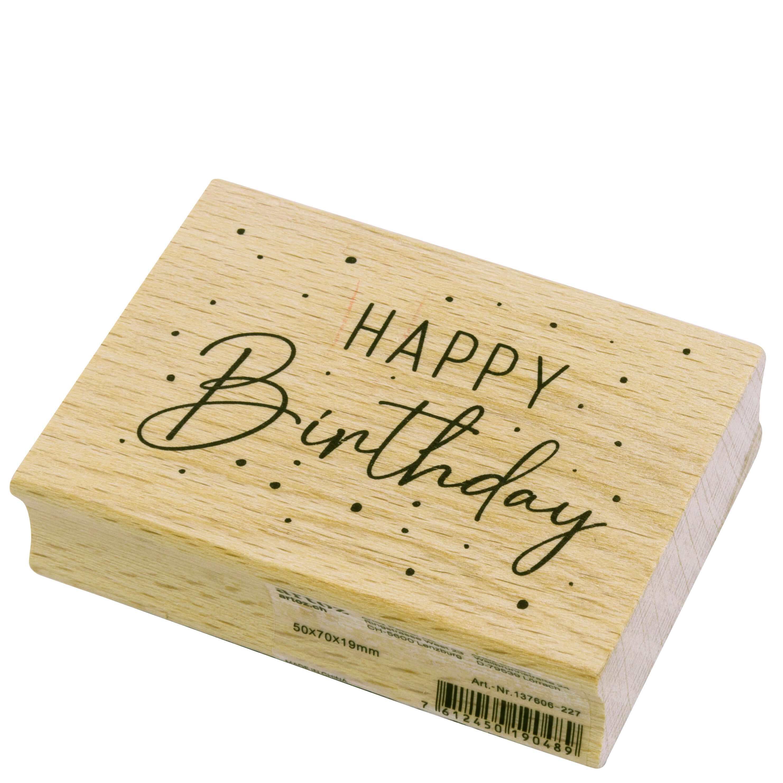 Stempel Happy Birthday mit Punkten
