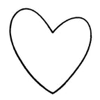 Un contour noir minimaliste d'un cœur asymétrique sur fond blanc - idéal comme motif pour le Stempel Herz asymetrisch d'Artoz Papier AG, parfait pour Holzstempel ou Bastelarbeiten.