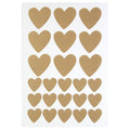 Une feuille d'Artoz Sticker Herzen kraft d'Artoz Papier AG présente des autocollants de cœurs bruns en rangées, avec des cœurs plus grands en haut et plus petits en bas - Bastelzubehör idéal pour les projets créatifs de Deko DIY.