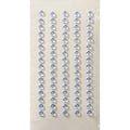 Six rangées droites d'autocollants ronds et transparents Artoz 3D Sticker "Kristall 5mm" d'Artoz Papier AG sont disposées verticalement sur un fond beige - idéal pour ajouter une touche d'élégance à tout projet créatif.