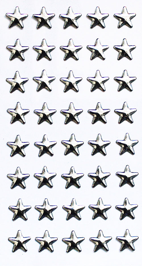 Lot de 48 autocollants Artoz 3D "Strass Stern silber" d'Artoz Papier AG, soigneusement disposés en six rangées et huit colonnes - idéal pour les Basteln ou en tant qu'autocollants 3D étincelants.