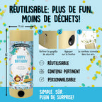 La boîte à tartes sans fumée - Happy Birthday Boy d'Artoz Papier AG est à la fois fiable, personnalisable et sûre : Il s'agit d'un objet de sécurité qui s'ouvre, se ferme et s'ouvre - pour le plaisir, avec un contenu pertinent et un design attrayant.
