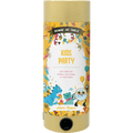 Le Artoz Papier AG Tischbombe ohne Feuer - Kids Party est un canon à confettis sichère cylindrique au design jaune et blanc, avec des animaux de dessins animés, des ballons, des chapeaux de fête et des serpentins pour des célébrations joyeuses.
