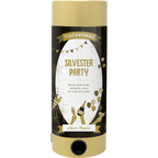 L'Artoz Papier AG Tischbombe ohne Feuer - Silvester Party est un party popper cylindrique or et noir avec des icônes festives et un texte en allemand. Il s'agit d'une Tischbombe sichere, wiederverwendbare, parfaite pour toutes les célébrations.